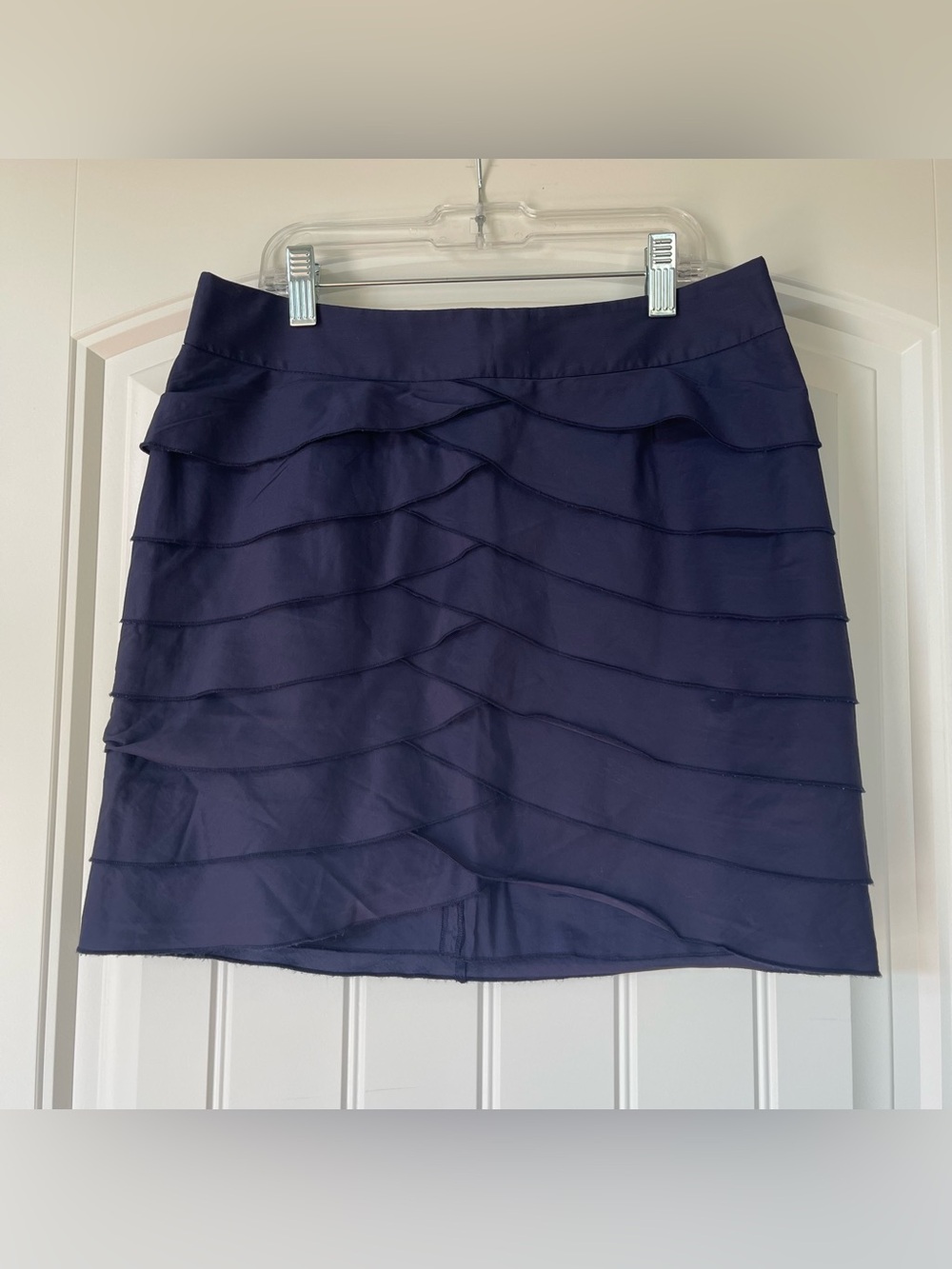 BCBGMaxAzria Navy Tiered Ruffle Mini Skirt